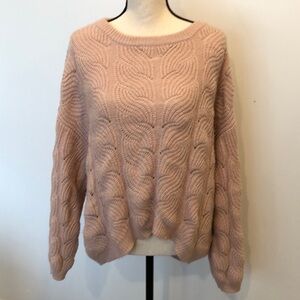 Vero Moda Pink champagne sweater  chunky knit SZ L oversized EUC